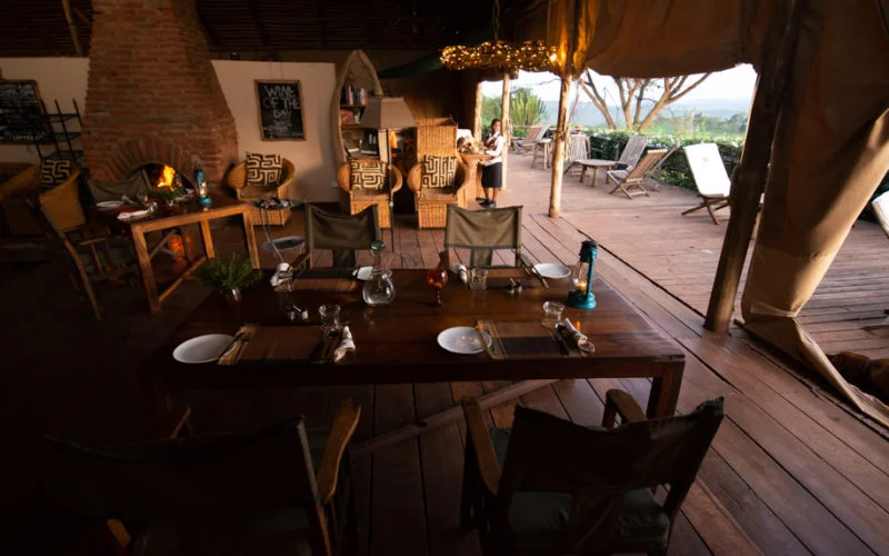 Dinner table ready at Rhotia Valley, Tanzania
