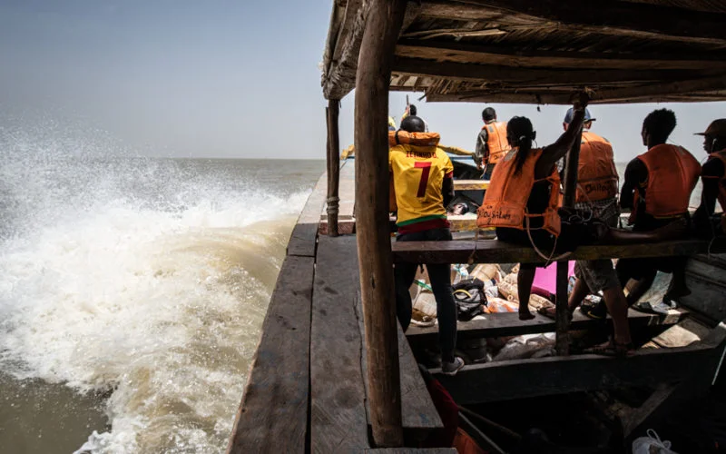 Rough boat ride Bubaque, Guinee Bissau